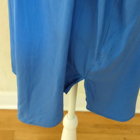 Simply Vera Blue Long Sleeve Button Down Tunic Blouse Size XL - Picture 7 of 10